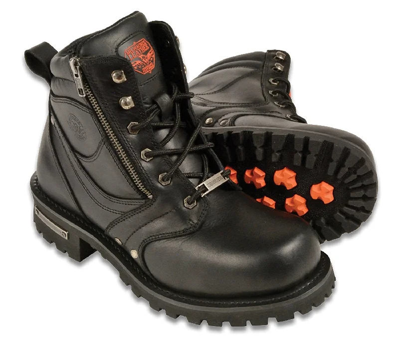 Milwaukee Men's Wide Boots with Zip and Laces