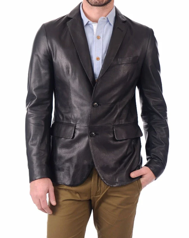 Koza Leathers Men's Real Lambskin Leather Blazer KB049