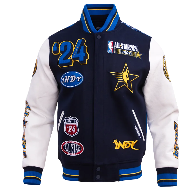 NBA ALL STAR GAME 2024 MEN'S WOOL VARSITY JACKET (MIDNIGHT NAVY/ROYAL BLUE)