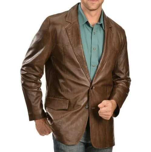 Koza Leathers Men's Real Lambskin Leather Blazer KB090