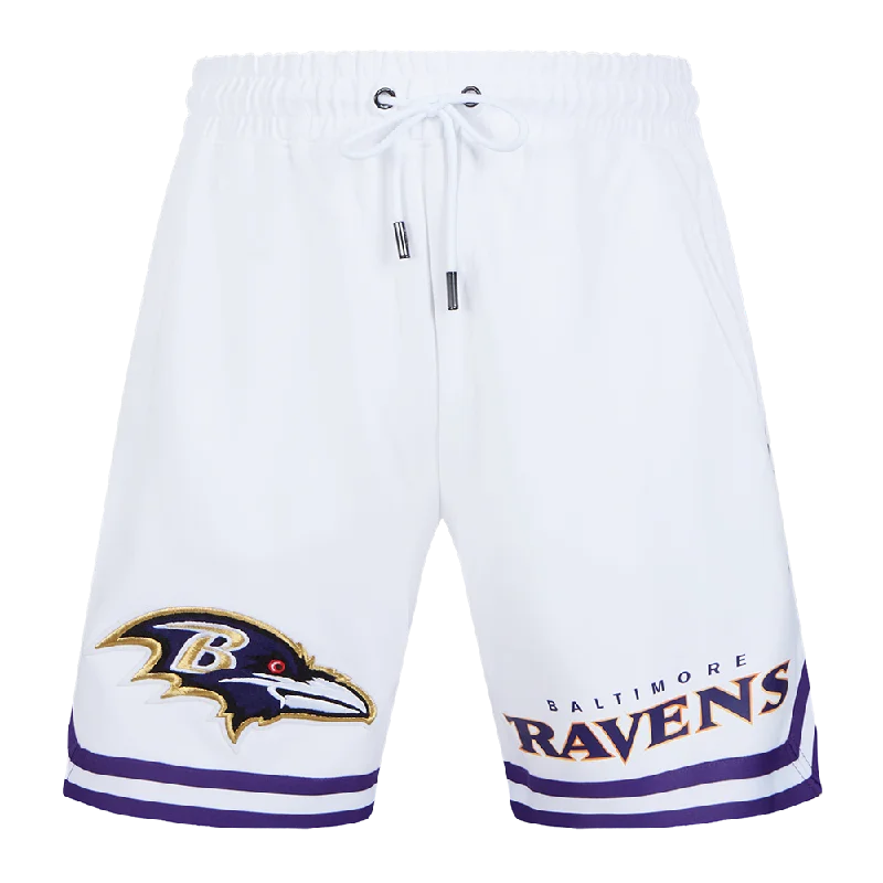 NFL BALTIMORE RAVENS CLASSIC CHENILLE MEN'S DK SHORT (WHITE)