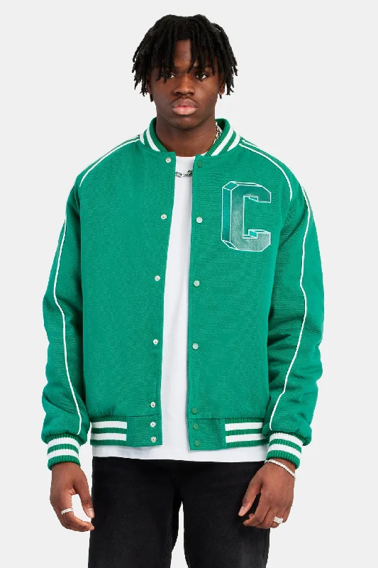 Varsity Bomber Jacket - Green