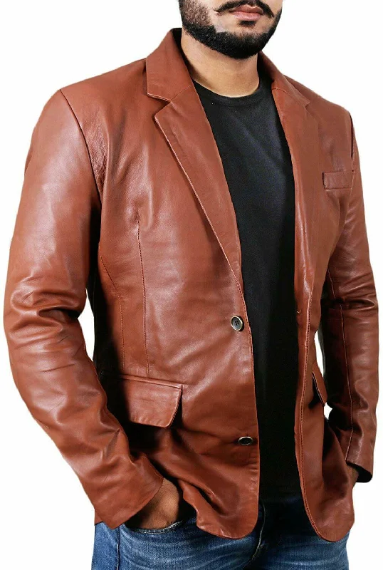 Koza Leathers Men's Real Lambskin Leather Blazer KB043