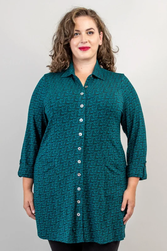 Charlie Tunic, Ocean Waves, Bamboo - Final Sale