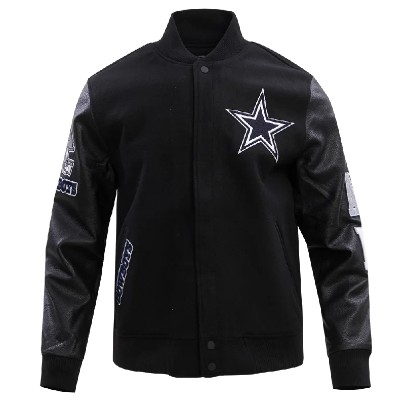 NFL DALLAS COWBOYS CLASSIC WOOL MEN'S VARSITY JACKET (BLACK)