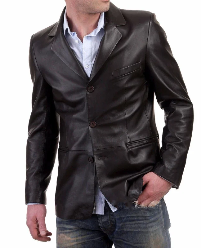 Koza Leathers Men's Real Lambskin Leather Blazer KB050