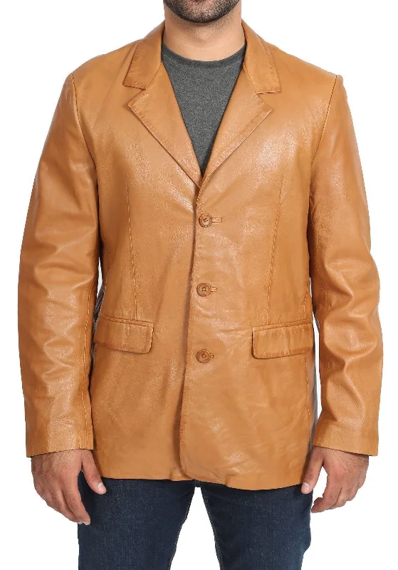 Koza Leathers Men's Real Lambskin Leather Blazer KB026