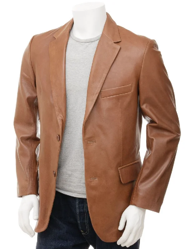 Koza Leathers Men's Real Lambskin Leather Blazer KB099