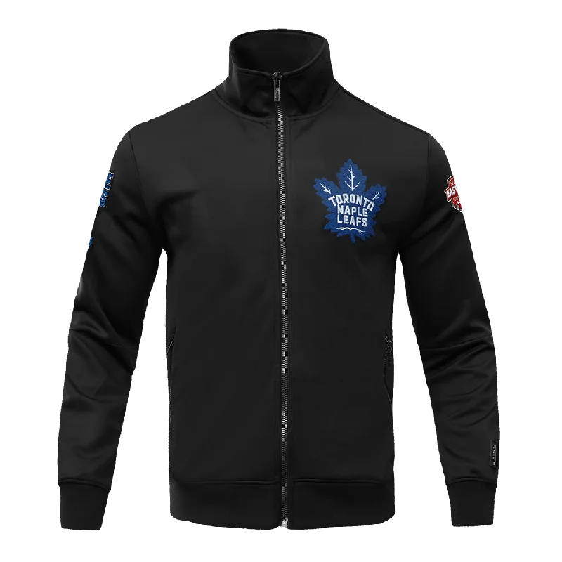 NHL TORONTO MAPLE LEAFS CLASSIC CHENILLE MEN'S DK TRACK JACKET (BLACK)