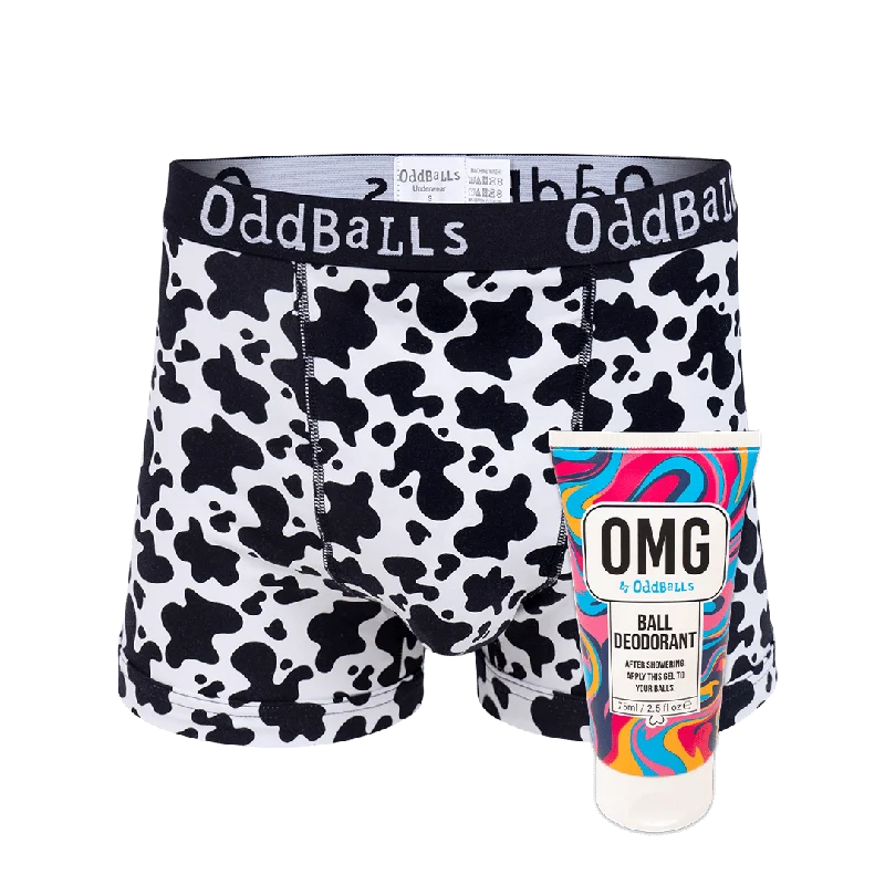 Fat Cow - Mens Boxer Shorts & Ball Deodorant Bundle