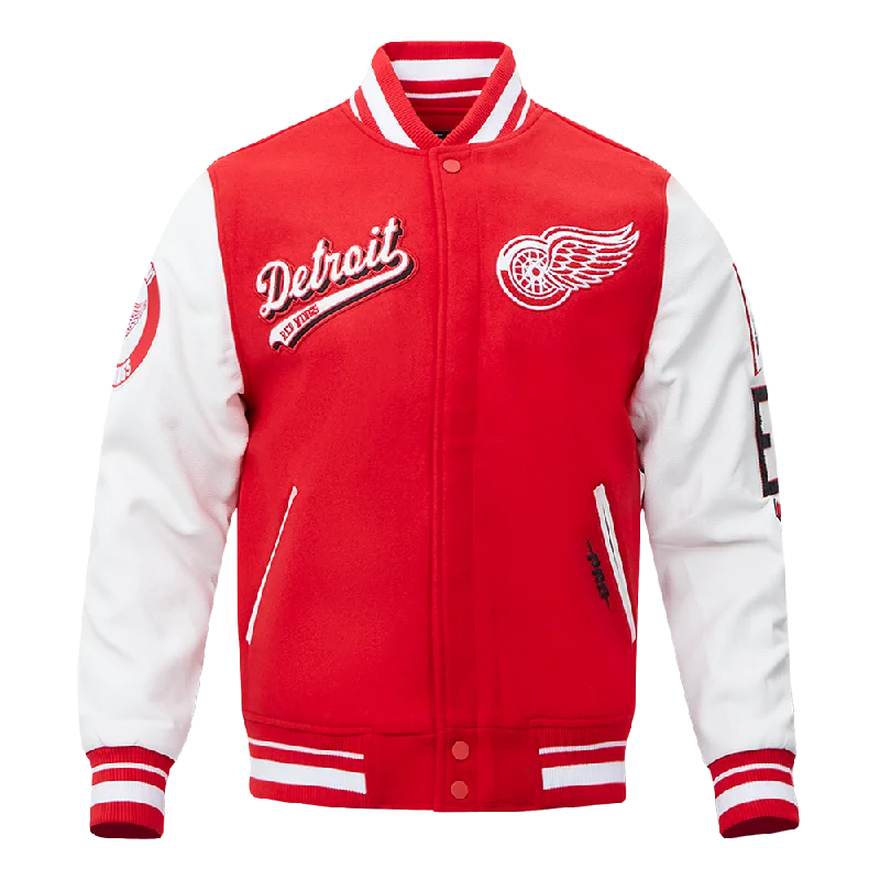 NHL DETROIT RED WINGS SCRIPT TAIL MEN'S RIB WOOL VARSITY (RED/WHITE)