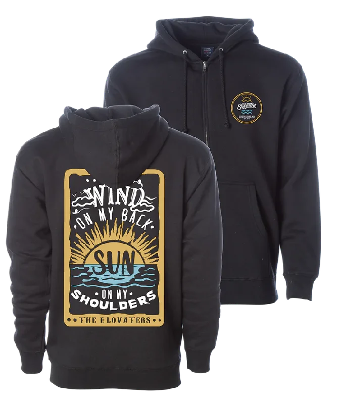 Wind On My Back Zip Hoodie (Black)