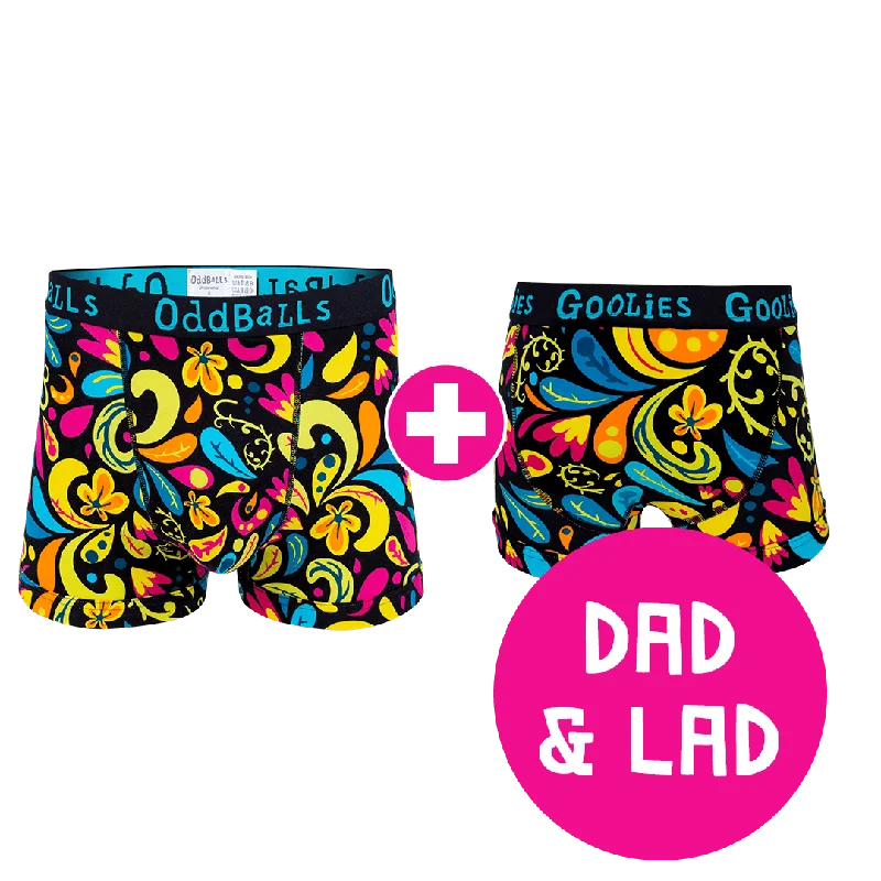 Botanical Dad & Lad Bundle - Mens Boxer Shorts & Kids Boxer Shorts Bundle