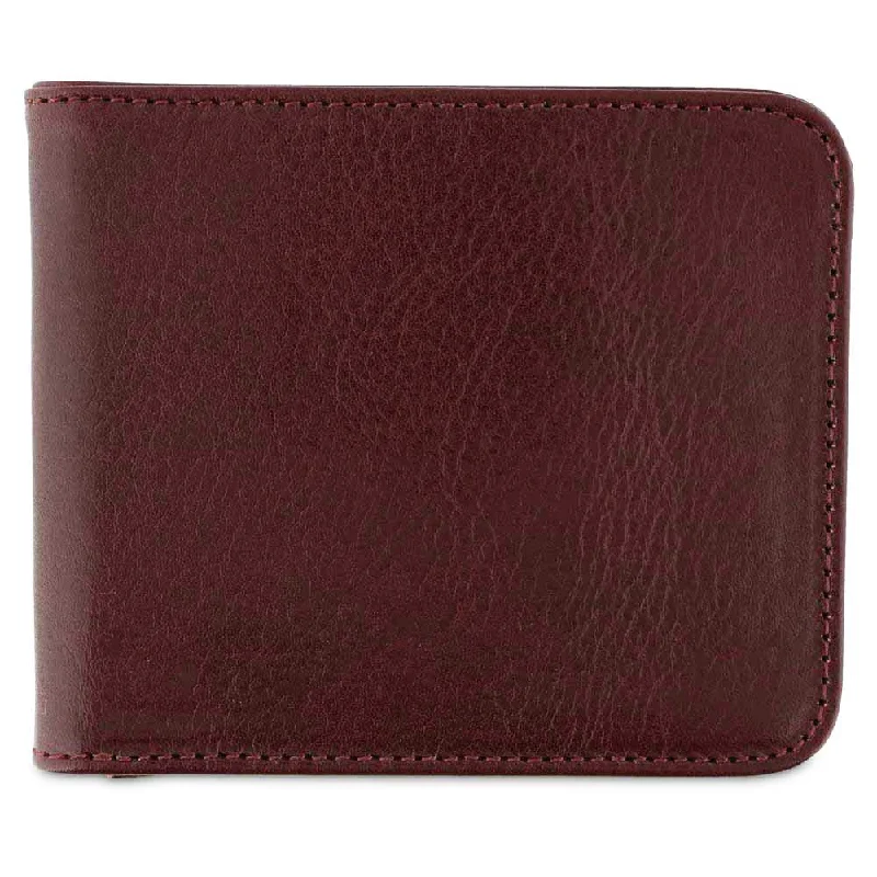 Leather Billfold Wallet - Burgundy