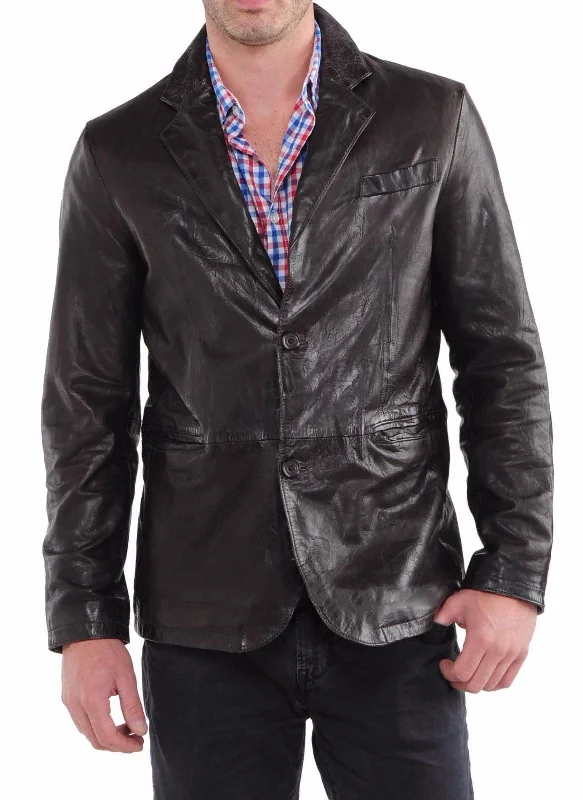 Koza Leathers Men's Real Lambskin Leather Blazer KB070