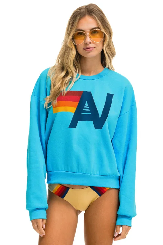 LOGO RELAXED CREW SWEATSHIRT - NEON BLUE