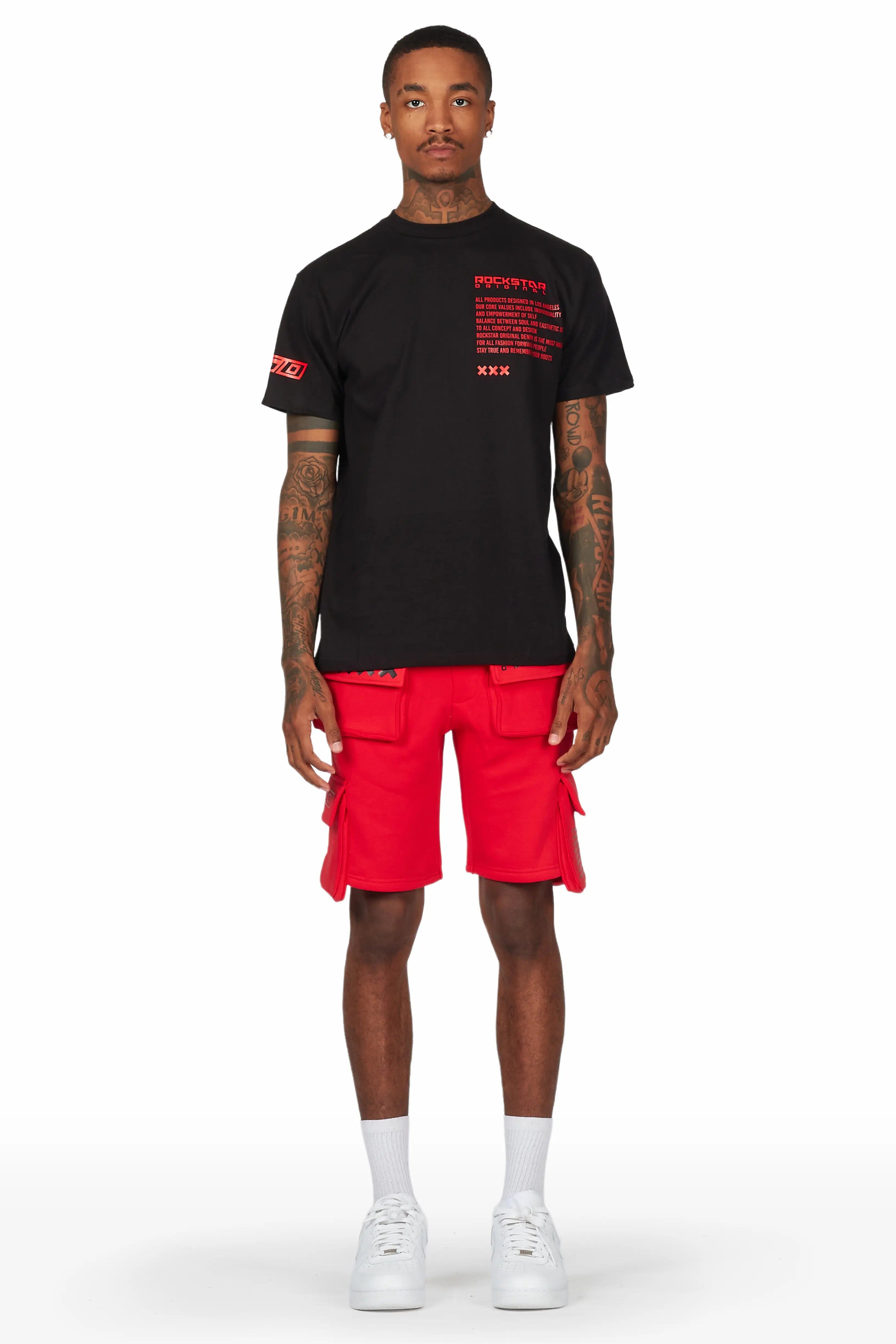 Jash Black/Red Short Set