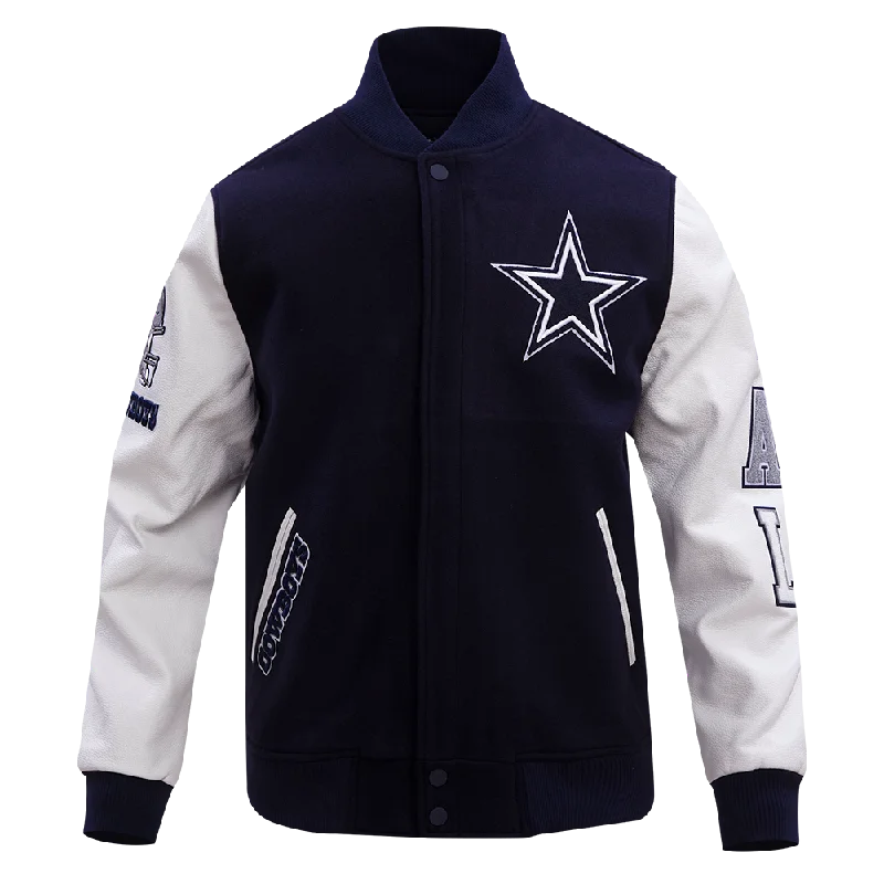 NFL DALLAS COWBOYS CLASSIC WOOL MEN'S VARSITY JACKET (MIDNIGHT NAVY/WHITE)