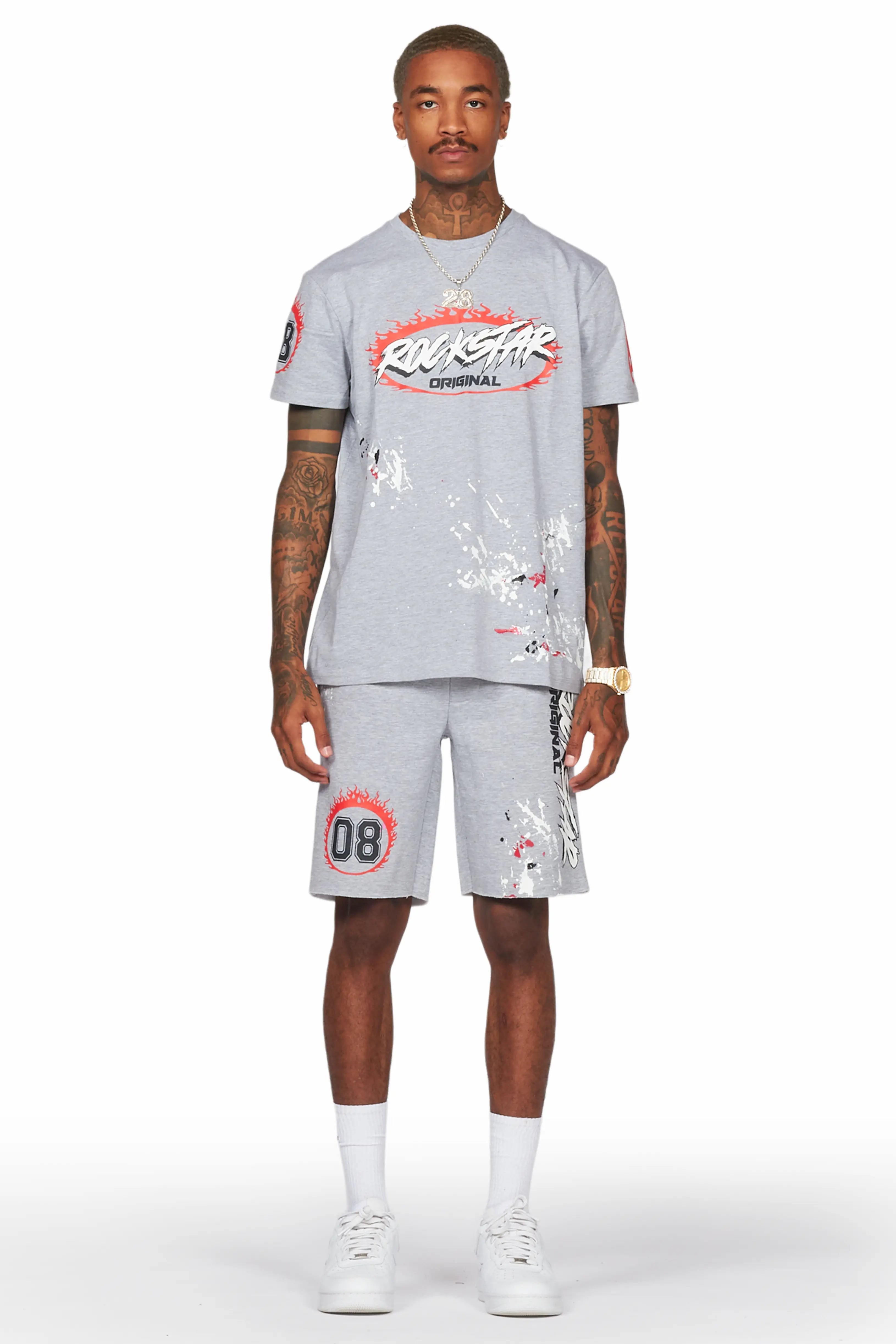 Basile Grey T-Shirt Short Set