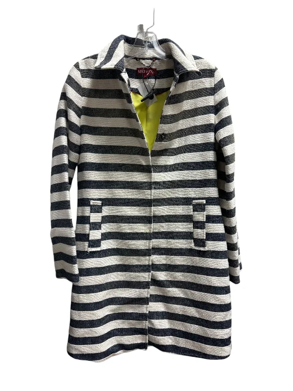 Coat Trench Coat By Merona In Striped Pattern, Size: S