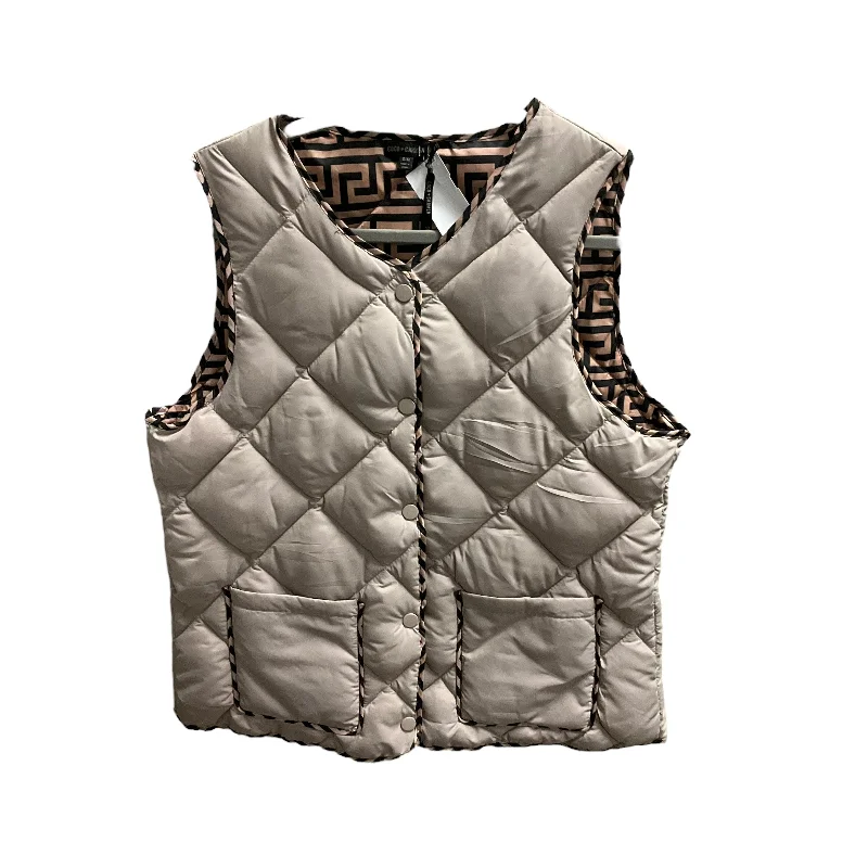 Vest Puffer & Quilted By Coco And Carmen In Beige, Size: S