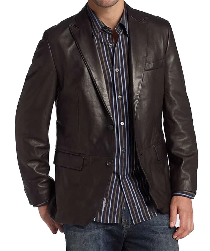 Koza Leathers Men's Real Lambskin Leather Blazer KB066