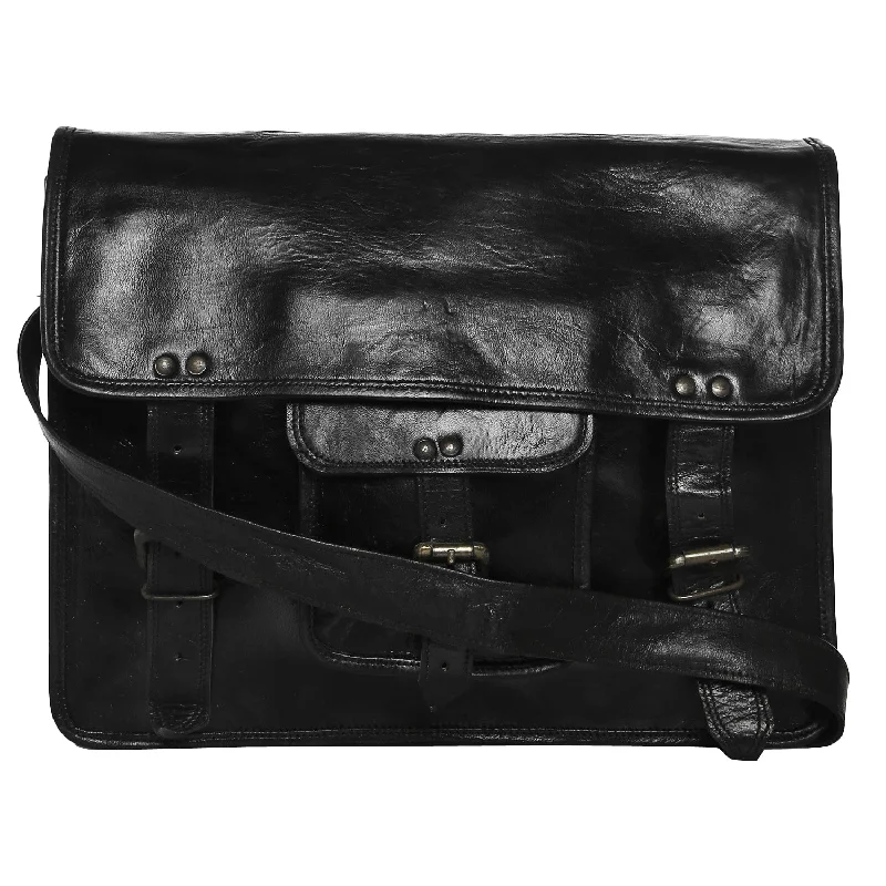 Black Leather Briefcase 15"