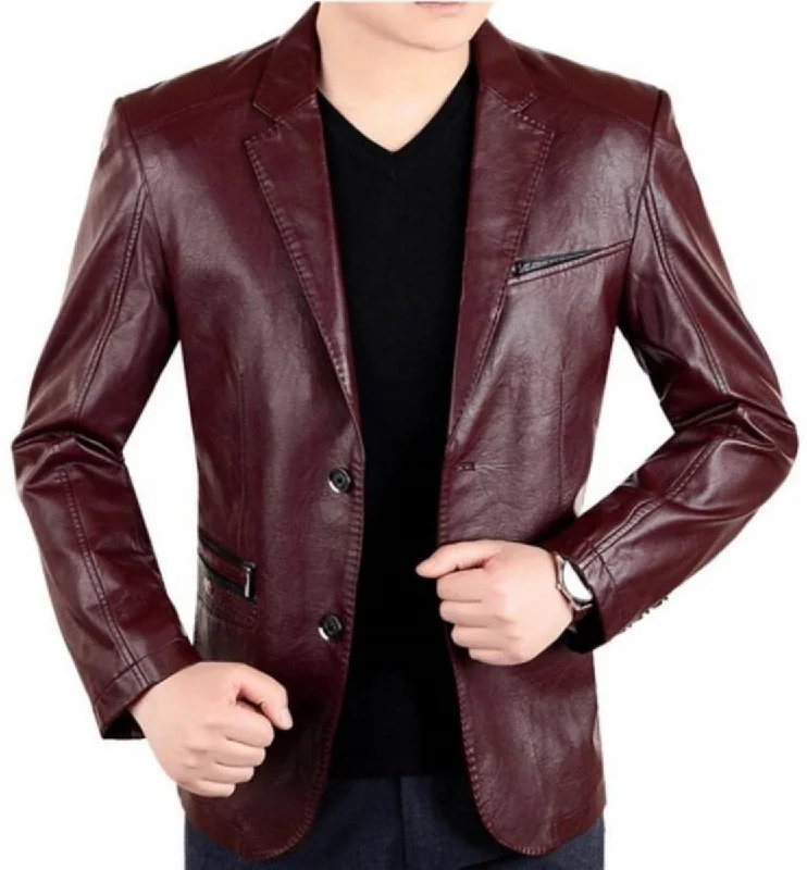 Koza Leathers Men's Real Lambskin Leather Blazer KB025