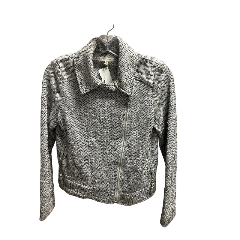 Jacket Moto By Max Studio In Black & Grey, Size: Xs