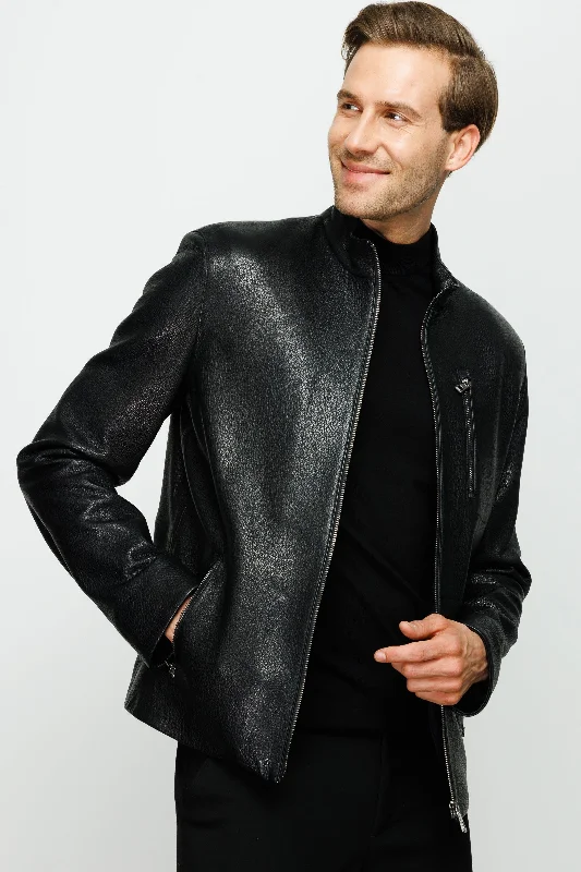 The Blanchard Black Leather Men Jacket