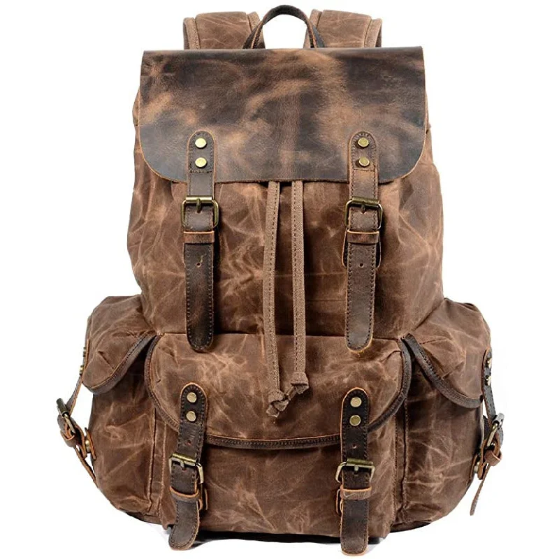 Waxed Canvas Leather Backpack