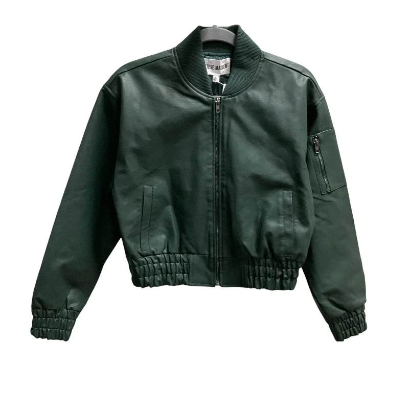 Jacket Moto By Steve Madden In Green, Size: S