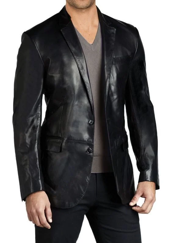 Koza Leathers Men's Real Lambskin Leather Blazer KB057