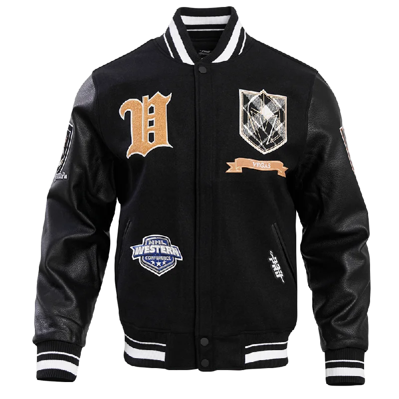 NHL VEGAS GOLDEN KNIGHTS PRO PREP WOOL VARSITY JACKET (BLACK)