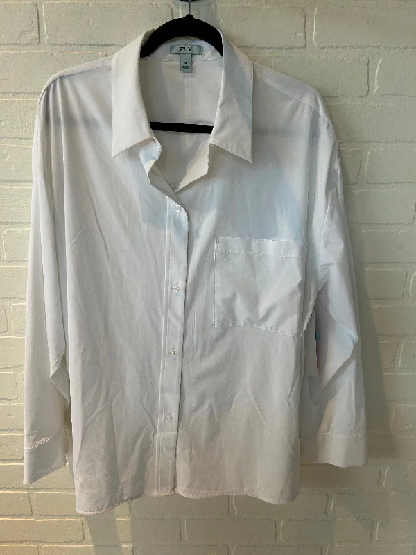 Top Long Sleeve By Flx In White, Size: Xl