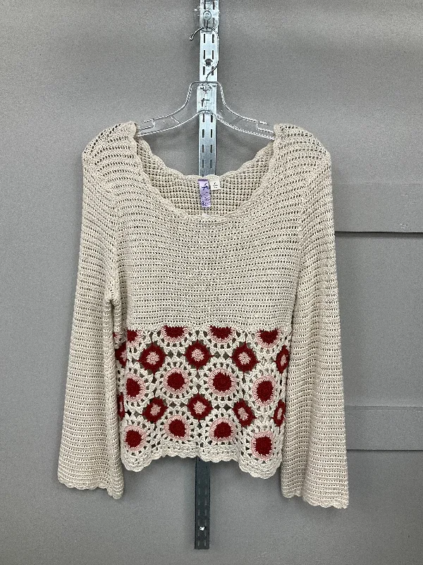 Top Long Sleeve By Clothes Mentor In Cream, Size: L