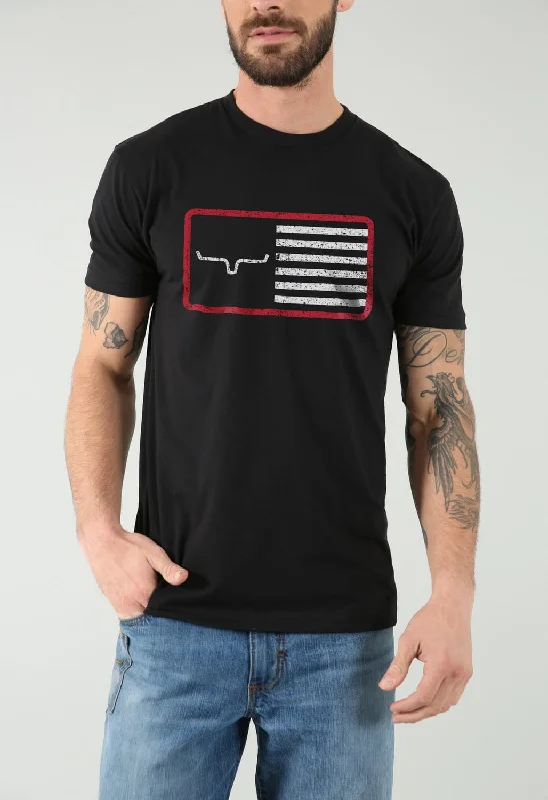 Kimes Ranch Mens American Trucker Tee Black Cotton Blend S/S T-Shirt