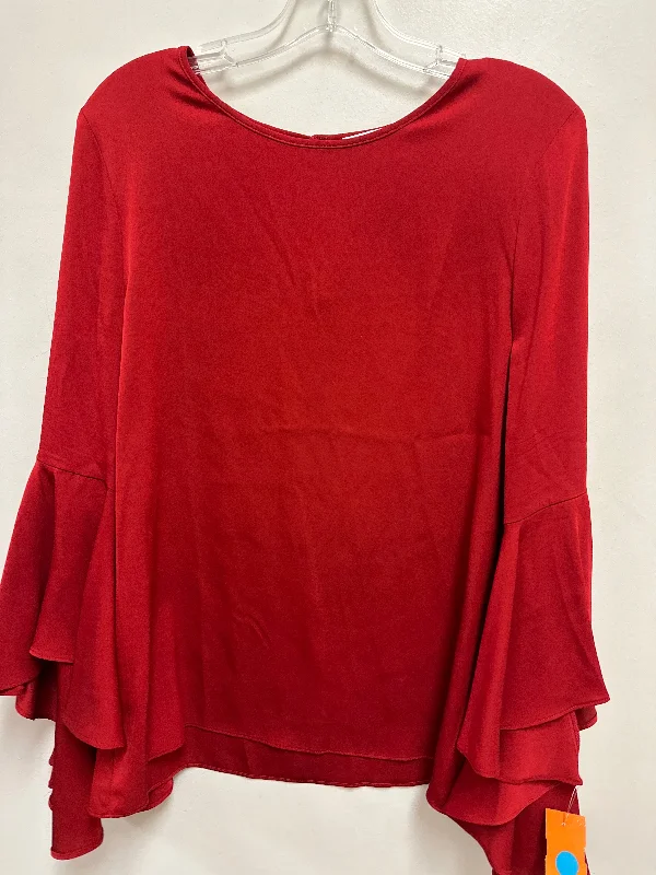 Top Long Sleeve By Milly In Red, Size: M