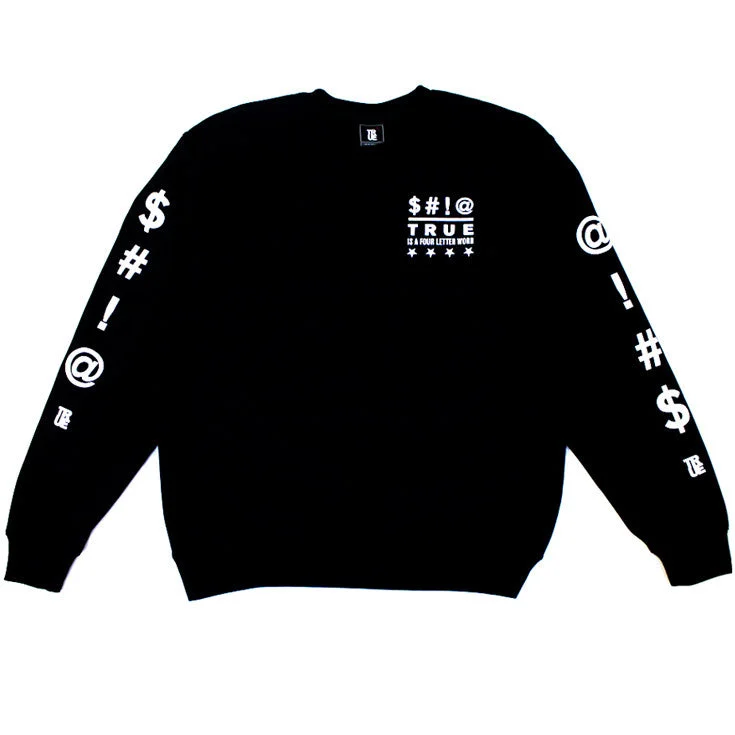 True Four Letter Men's Crewneck Sweatshirt Black