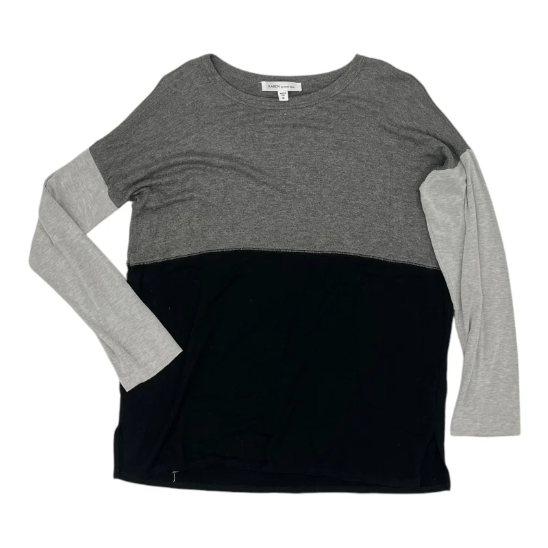 Top Ls Basic By Karen Kane In Black & Grey, Size:M