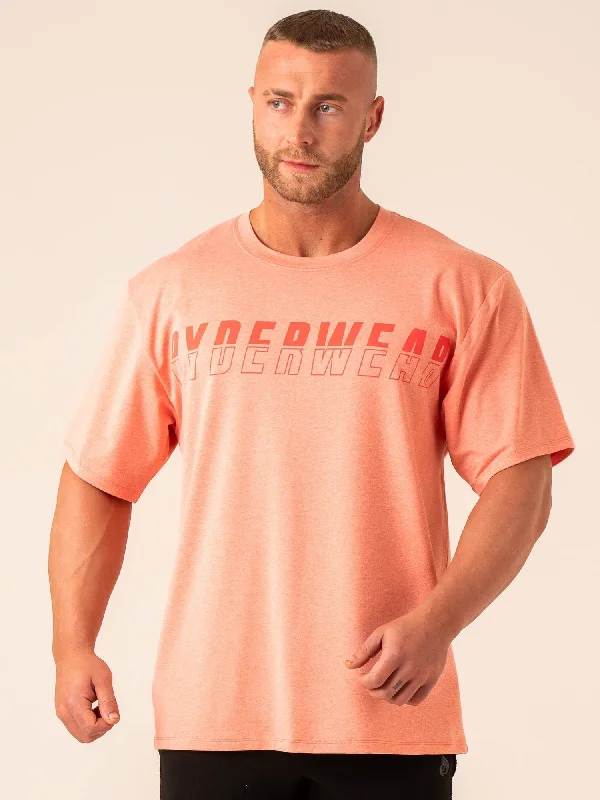 Soft Tech Oversized T-Shirt - Coral Marl