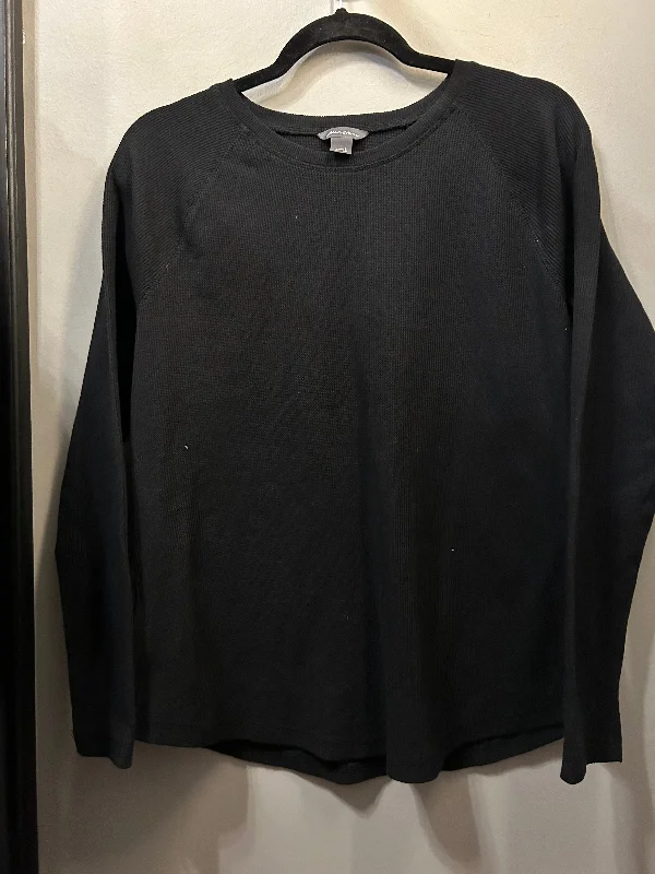 Top Long Sleeve Basic By Eddie Bauer In Black, Size: L