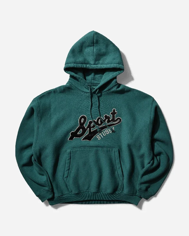 Men's Satin Patch Oversized Hoodie Green