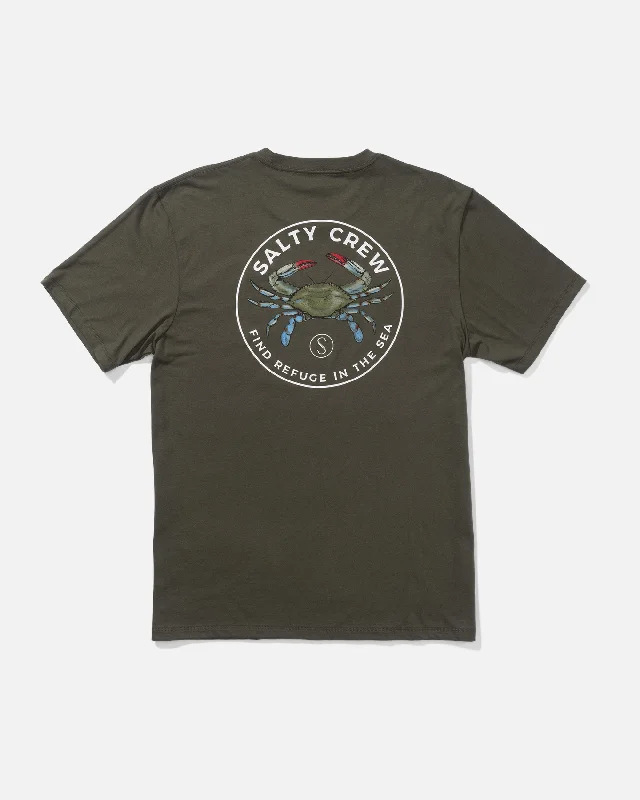 Blue Crabber Premium Tee - Dusty Olive