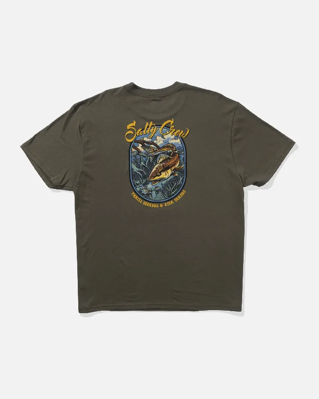 Red Fish Tee - Dusty Olive