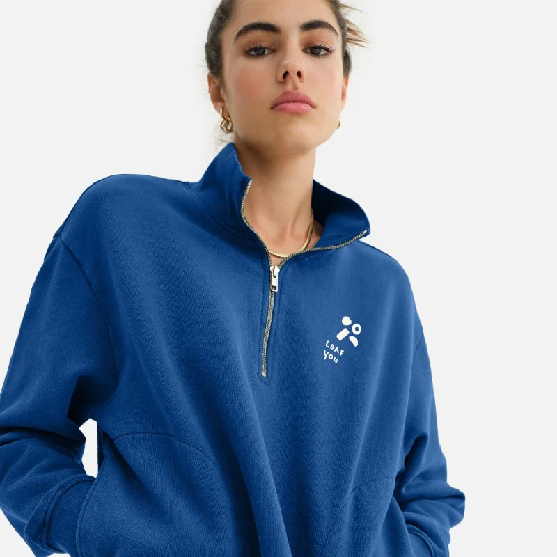 Organic Fleece Graphic Quarter Zip Sweatshirt