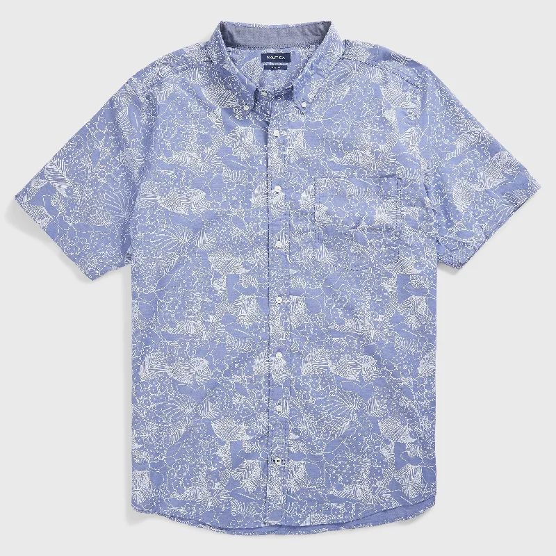 Nautica Mens Big & Tall Classic Fit Print Oxford Shirt