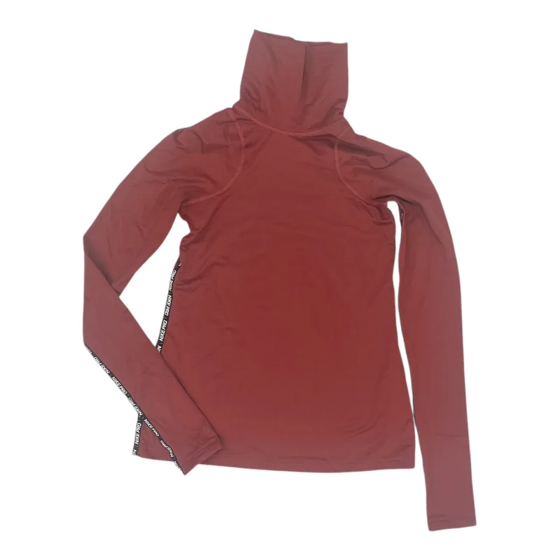 Athletic Top Ls Collar By Nike Apparel In Red, Size:S