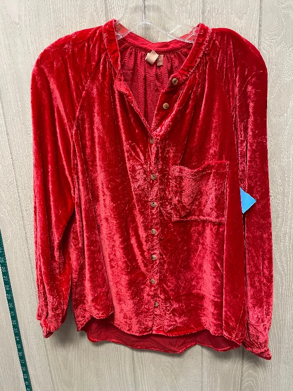 Top 3/4 Sleeve By Pilcro In Red, Size:M