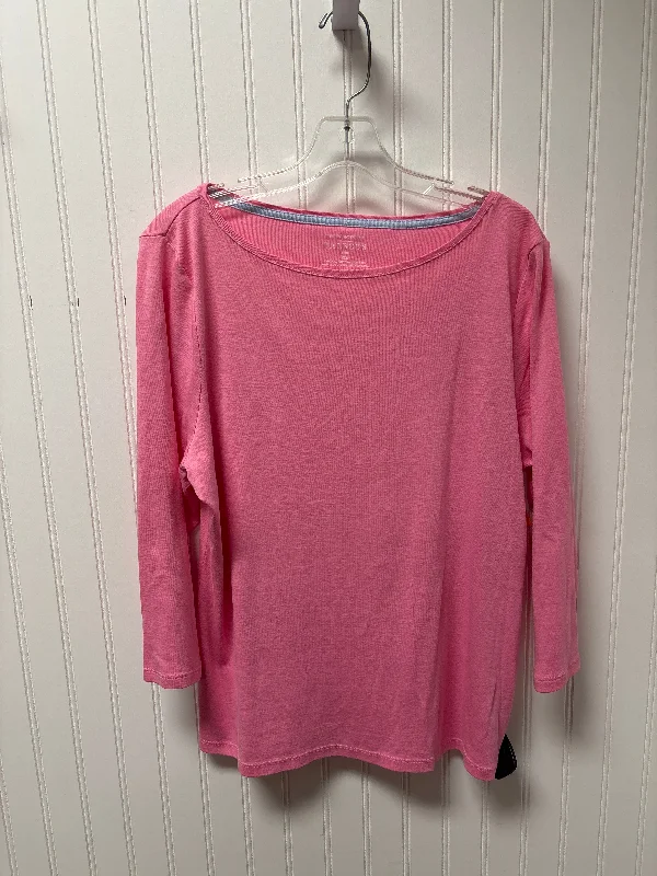 Top Long Sleeve Basic By Talbots In Pink, Size: Xlp